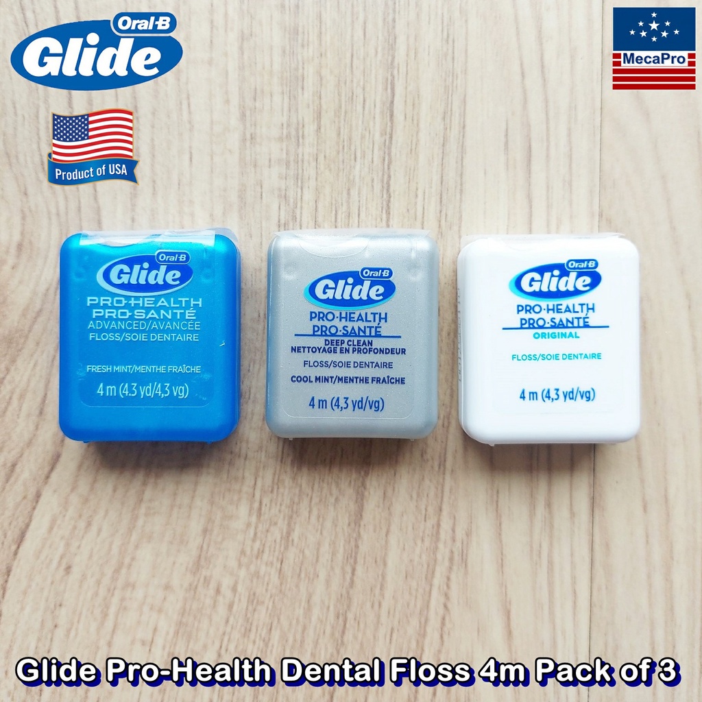 Oral-B® Glide Pro-Health Dental Floss 4m Pack of 3 ไหมขัดฟัน ออรัลบี ไกลด์ โปรเฮลธ์ ยาว 4 เมตร แพ็ค 3 สูตร