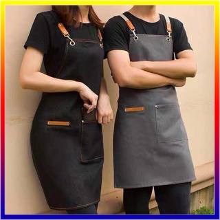 👍🏻【 จัดส่ง 2 วัน 】ผ้ากันเปื้อนทำอาหาร ผ้ากันเปื้อนร้านกาแฟ ยีนส์ ผ้าแคนวาส coffee shop Apron