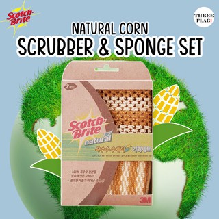 3m Scotch Brite Natural Corn Mesh Scrubber 2p (ตาข่าย + ตาข่าย)