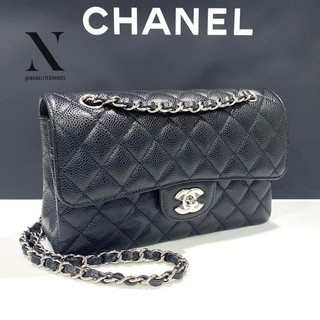 👜New 👜Chanel Classic 9” Caviar in Black Shw Holo30, Full Set Original สวยมาก 💖