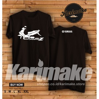 ROUND คอลูกเรือเสื้อยืด ลายยานยนต์ Karimake Yamaha Nouvo Z Silhouette-4XL