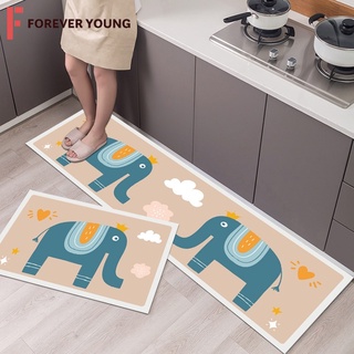 TForever Young-พรมปูพื้น เซ็ท2ชิ้น พรมเช็ดเท้ากันลื่น พรมห้องครัว พรมห้องนอน ดูดซับลื่น พรมตกแต่งบ้าน QY-014