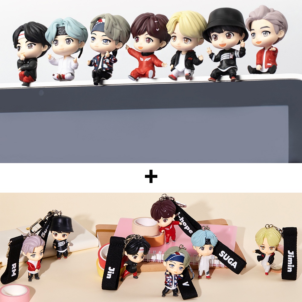 [Corea] BTS(Bangtan boys) "T-money KeyRing + Monitor Figure SET", TinyTan, Oficial, Original, Aututi