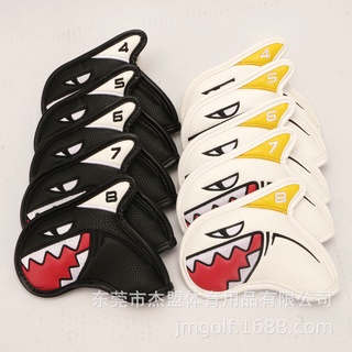 ปลอกหุ้มไม้กอล์ฟชุดเหล็ก (CVI001)  SHARK COVER IRON SET ลายฉลาม สุดเท่ห์ มีสีขาวหรือสีดำให้เลือก