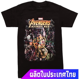 เสื้อยืดผ้าฝ้ายพิมพ์ลายแฟชั่น Impactเสื้อยืดผู้ชาย Impact Avengers Infinity War Group Shot Adult T-Shirt Impact Round ne