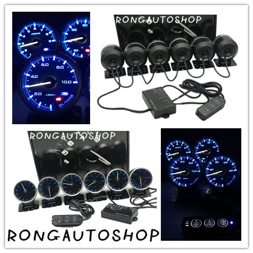 เกจ์วัด D efi A1 -OBD2 ชุด6ตัว 128สี มีกล่องรีโมท. เกจ+กล่องคอนโทรลOBD+รีโมท+ สำหรับรถยนต์ทุกรุ่น ไฟสว่างเท่ากันทุกสี