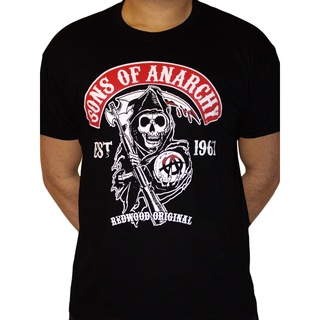 เสื้อยืด พิมพ์ลาย Sons Of Anarchy Redwood Reaper Tv Series สีดํา แฟชั่นฤดูร้อน สําหรับผู้ชายS-5XL