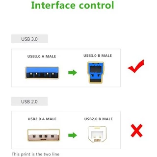 UGREEN สายต่อปริ้นเตอร์ USB 3.0 A Male to USB B Male Printer Scanner Cable ยาว 1-2M รุ่น US210