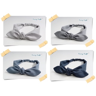 ผ้าคาดผมโบ โบว์คาดผม ผ้าคอตตอน สีพื้น โทนสีเทา ที่คาดผม แฮนด์เมด Solid color cotton Hairbands