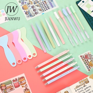 Jianwu ชุดเครื่องมือแหนบปากกาแกะสลัก ลายจุดน่ารัก แฮนด์เมด DIY สําหรับโรงเรียน 4 ชิ้น