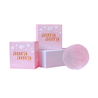 สบู่หน้าเงา Aura Aura soap หน้าเงาสมชื่อ ลดสิว หน้าใส เรียบเนียน ขนาด80g.