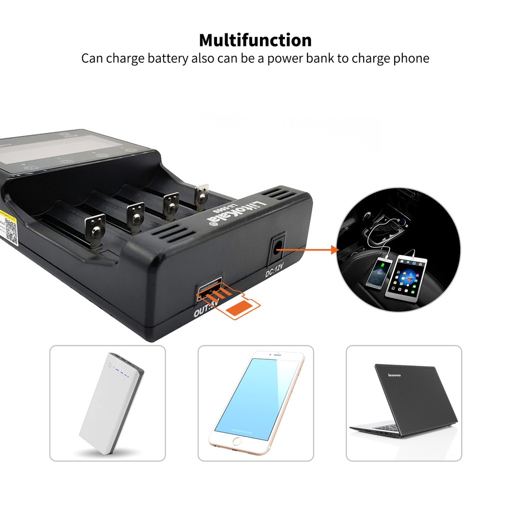 เครื่องชาร์จถ่าน LiitoKala Lii-500S  รองรับ 26650，21700，20700, 18650, 18490, 18350 AA  AAA - Battery Charger（ของแท้100%)