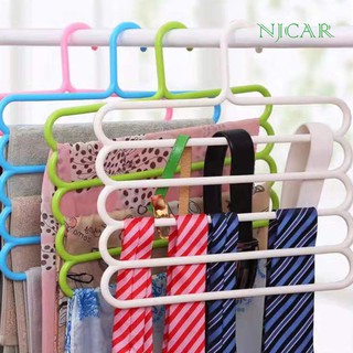 NJCAR H511 ไม้แขวนกางเกง 5ชั้น ผ้าพันคอ เนคไท แขวนได้เยอะ