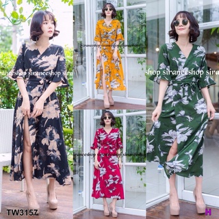 👗Pfashion [ส่งไว!!🚛] P3157 แม็กซี่เดรสลายดอกไม้ floral maxi dress"