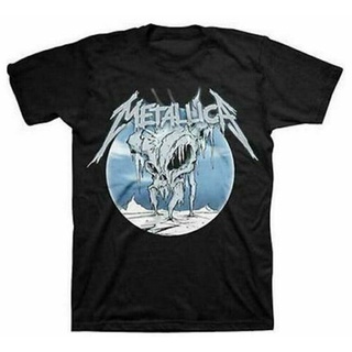 เสื้อยืดผ้าฝ้ายพิมพ์ลายขายดี เสื้อยืดแขนสั้น พิมพ์ลายหัวกะโหลก Metallica Ice Skull สไตล์วินเทจ สําหรับผู้หญิง