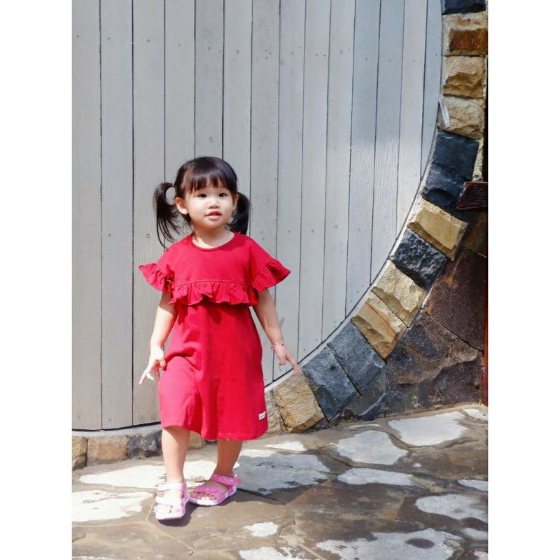 ชุดเดรส Rumbai Daster Rumbay แบบระบายสําหรับเด็ก 1-5 ปี ...