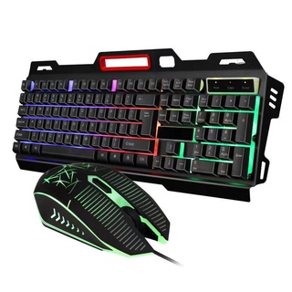 Gaming Keyboard เมาส์ฟรี คีย์บอร์ดมีไฟ พร้อมไฟ RGB สำหรับเล่นเกมและทำงาน