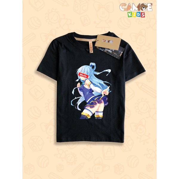 KIDS เสื้อยืดอะนิเมะ Waifu Aqua Konosuba