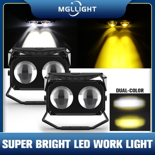 MGLLIGHT 2PCS 3 100W Led Light Bar Dual Color 12D White Amber Led Work Light Offroad for Motocycle Car 4x4 Truck Fog Lights 12V 24V