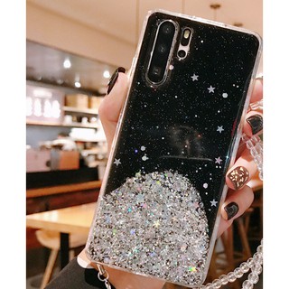 เคส case OPPO A15 Find X2 R17 R15 Pro Reno 6 3 4 Pro 2Z ZF ACE 2 A9S Bling Glitter Stars Sequins Soft Silicone Phone Case