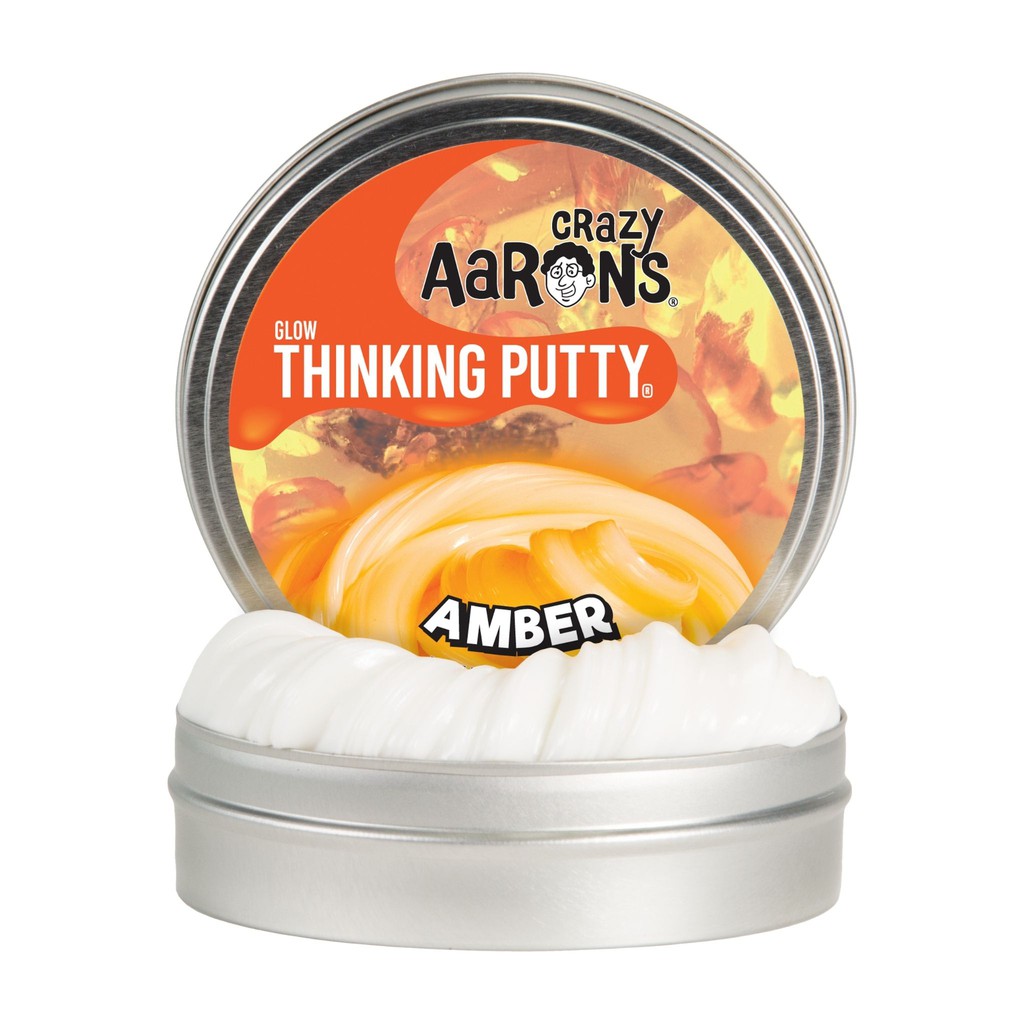Crazy Aaron 's Thinking Putty รุ่น เรืองแสงในที่มืด Amber ขนาด 4 นิ้ว