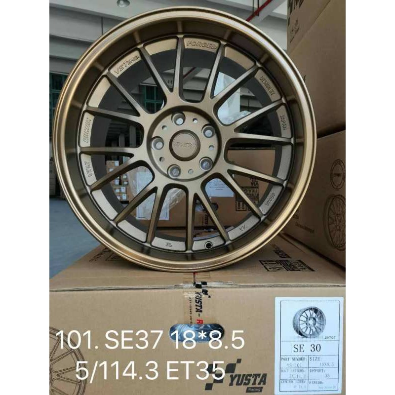 ล้อแม็กใหม่ ขายแยก/วง  SE37 งานYUSTA  ขอบ18 กว้าง 8.5 - 5รู /114.3 -