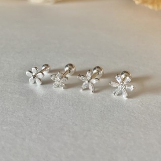 A.piece จิวเงินแท้ [all silver 925] Flower piercing (ราคาต่อ 1 ข้าง)