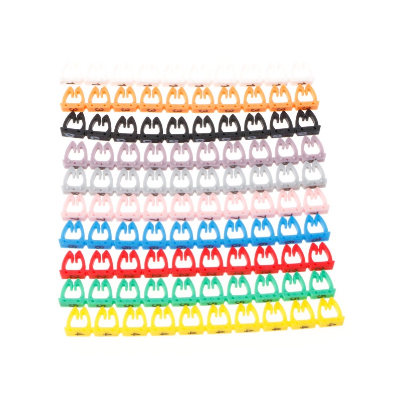 Doublebuy สายจํานวนเครื่องหมายสําหรับ RJ45 RJ11 RJ12 สีสายตัวเลข 100 ชิ้น