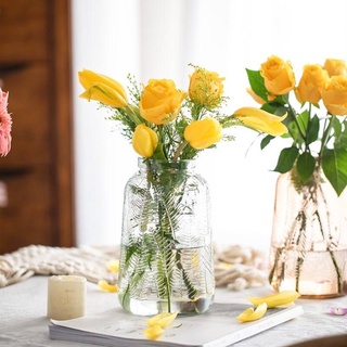 [rtns shop]แจกันแก้วสไตล์ยุโรป แจกันดอกไม้ขนาดใหญ่ กระถางดอกไม้ มี 2 สี