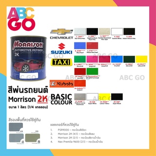 สีพ่นรถยนต์ 2K สีเชฟโรเลต สีซูซูกิ สีแท๊กซี่  สีคูโบต้า มอร์ริสัน สีใส่กา 1 ลิตร - MORRISON 2K Chevrolet Suzuki Kubota