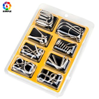 8pcs/Set Materials Metal Montessori  IQ Mind Brain Teaser Puzzles