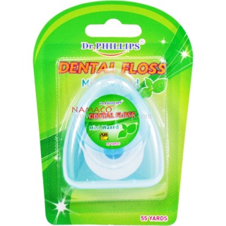 Dr. Phillips ไหมขัดฟัน dental floss Polyester mint waxed 50m