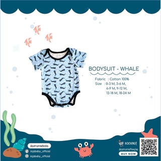 jajababy BodySuit - Whale ชุดบอดี้สูทขาสั้น ลายวาฬ