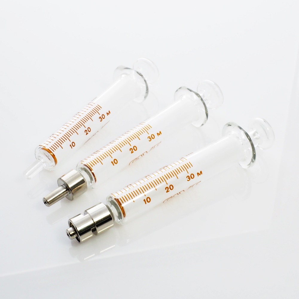 10 ml.[‼️รับประกันของแท้จากโรงงาน💯%]หลอดฉีดยาแก้วปลายเหล็กล็อค(Glass Luer Lock Syringe) กระบอกสูบใส Clear Barrel