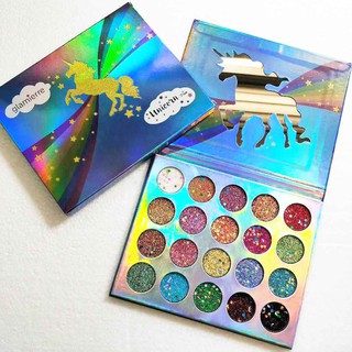 อายแชโดว์ กลิตเตอร์ 20 สี ยูนิคอร์น  DIKALU GLITTER EYESHADOW PALETTE