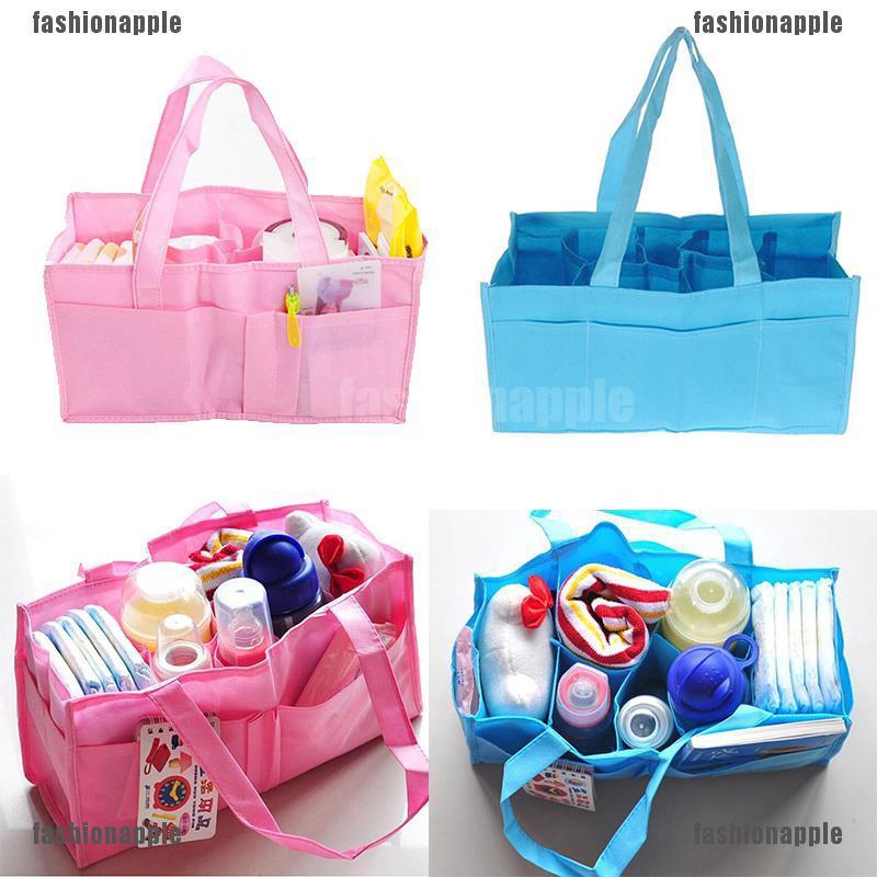 Fashionapple Mother Diapers Bag Travel Outdoor Portable Nappy Storage Tote Bag Blue & Pink - รูปที่ 2