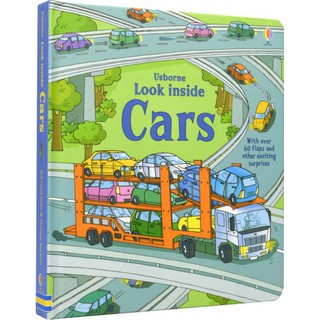 usborne look inside cars car boardbook หนังสือปกแข็ง พร้อมส่ง lift the flap หนังสือภาษาอังกฤษเด็ก รถยนต์ รถ หนังสือรถ