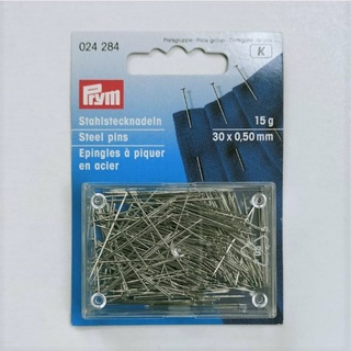 Prym Pins, 0.50 x 30mm, silver-coloured, 15g / เข็มหัวตะปู ขนาด 0.50 x 30 มิลลิเมตร แบรนด์ Prym ประเทศเยอรมนี (G024284)