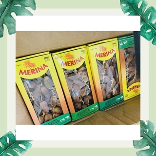 🔥พร้อมส่ง🔥อินทผาลัมติดก้านยี่ห้อ Merina(แบบยกลัง)กล่องละ 500กรัม ลังละ 12กล่อง อินทผลัมพันธุ์เดกเลทนัว อร่อยหวานธรรมชาติ