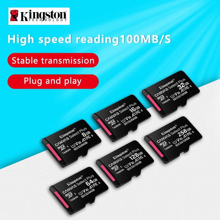 Kingston Memory Card SD Card Micro SD TF card with Adapter 80MB/s MicroSD 16GB/32GB/64GB/128G/256G
