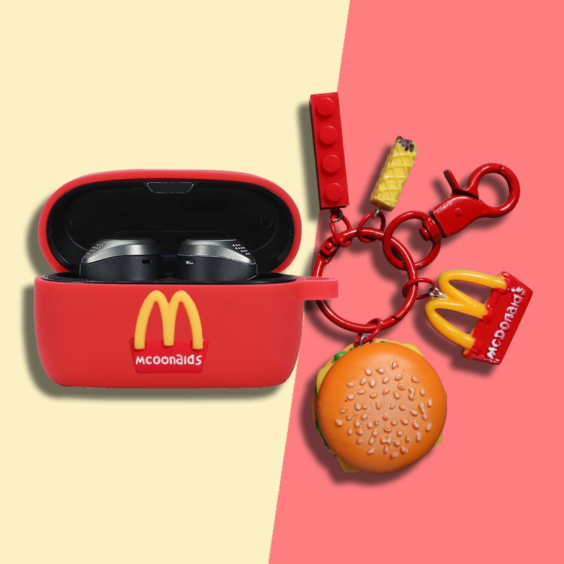 For Jabra Elite 4 Case Cartoon Burger Pendant Astronaut Pendant Jabra E2/3 Silicone Soft Case Cute D
