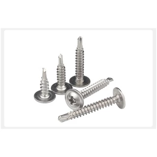 น็อต สกรู หัวกลมแบน แฉก สแตนเลส 410 ปลายสว่าน #8 #10 / Wafer Head Phillip Self Drilling Screw SUS410