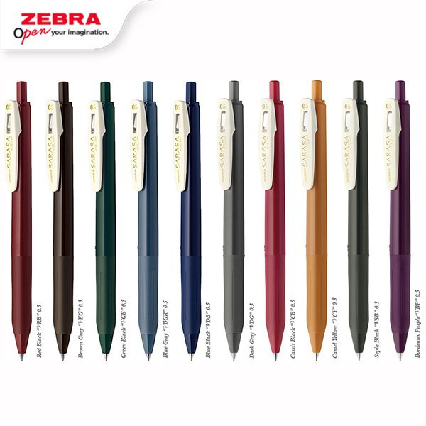 Zebra Sarasa JJ15 ปากกาเจล 0.5 มม.-10 สี สไตล์วินเทจ