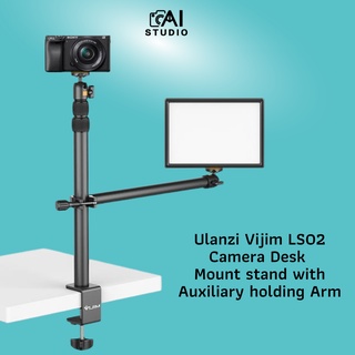 Ulanzi Vijim LS02 Camera Desk Mount stand with Auxiliary holding Arm อุปกรณ์เมาท์ขาตั้ง แบบต่อขยาย สําหรับวางบนโต๊ะ