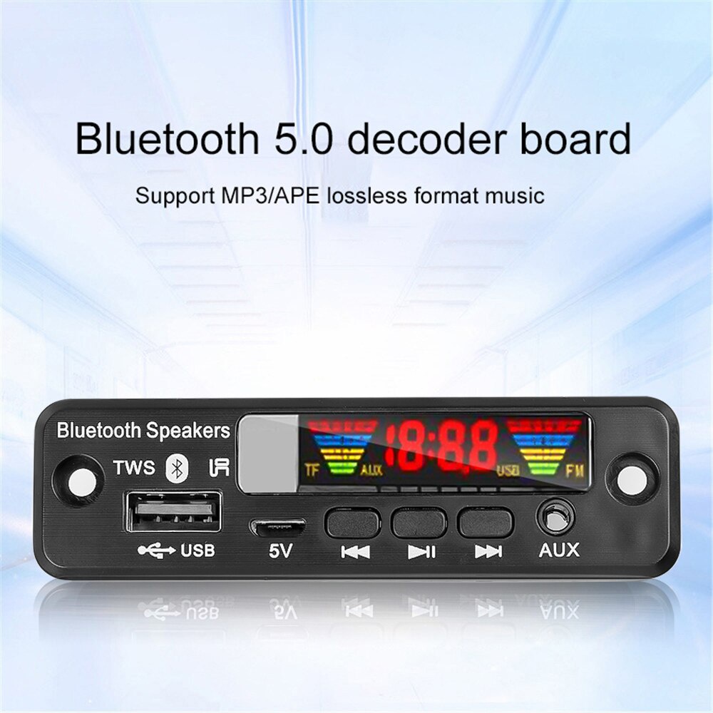 บอร์ดถอดรหัส MP3 5V พร้อมโมดูลเสียงไร้สาย บลูทูธ 5.0 รองรับ Usb Aux Tf วิทยุ Fm อุปกรณ์เสริม สําหรับรถยนต์