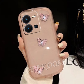 เคสโทรศัพท์มือถือ VIVO V25 5G / V25e 4G / V25 Pro / Y35 / Y16 / Y22S / Y22 / Y02S / Y77 Smartphone Casing Cute Lovely Diamond Butterfly Phone Cell Case TPU Softcase  Back Cover VIVOV25Pro VIVOY35