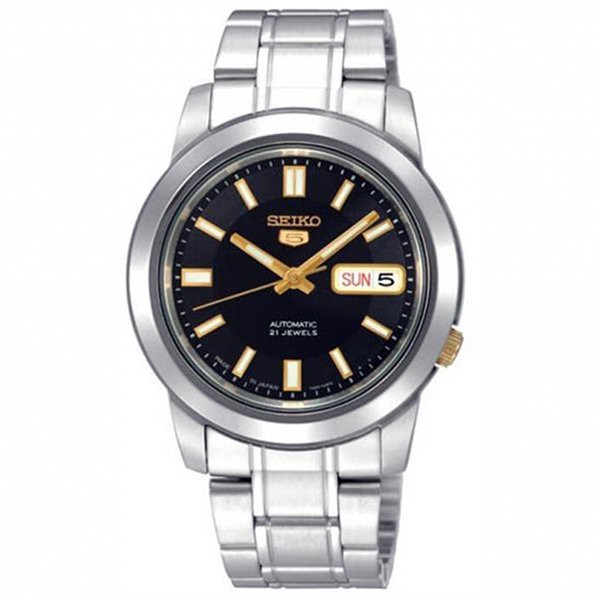 SEIKO 5 Automatic Men's Watch รุ่น SNKK17K1 สีเงิน/สีดำ