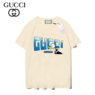 เสื้อยืดแขนสั้น ผ้าฝ้าย พิมพ์ลาย Gucc แฟชั่นสําหรับผู้ชาย และผู้หญิง