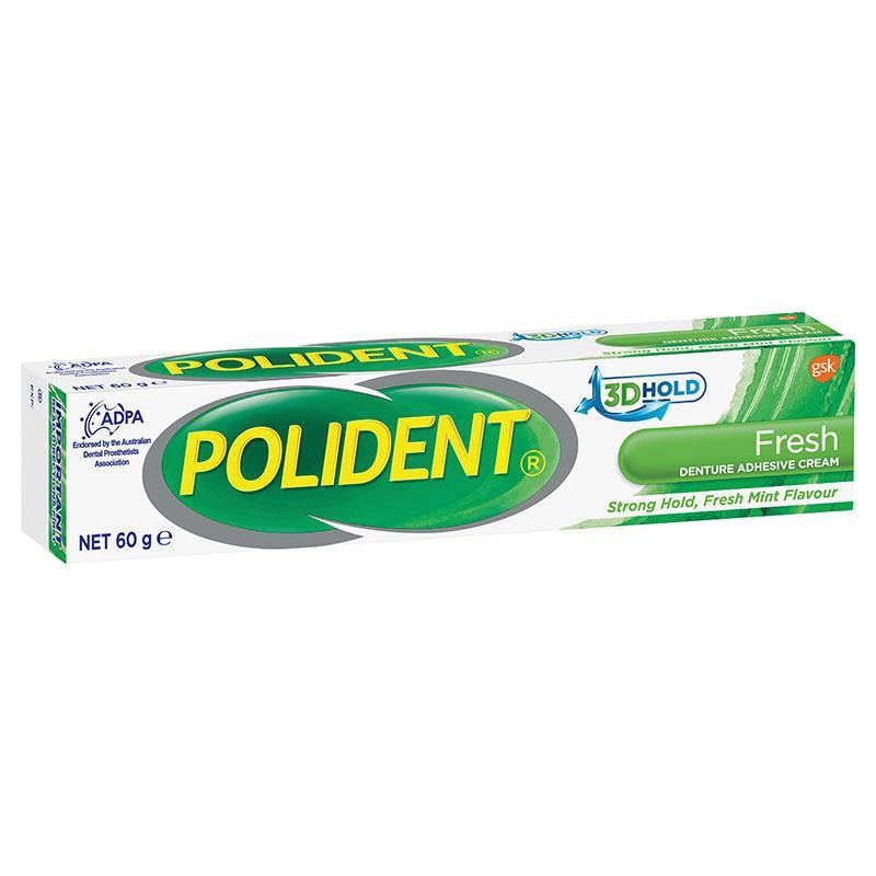 (แถมฟรี กล่องแช่ฟันปลอมตามเงื่อนไข) Polident Fresh mint ครีมติดฟันปลอม 60 กรัม
