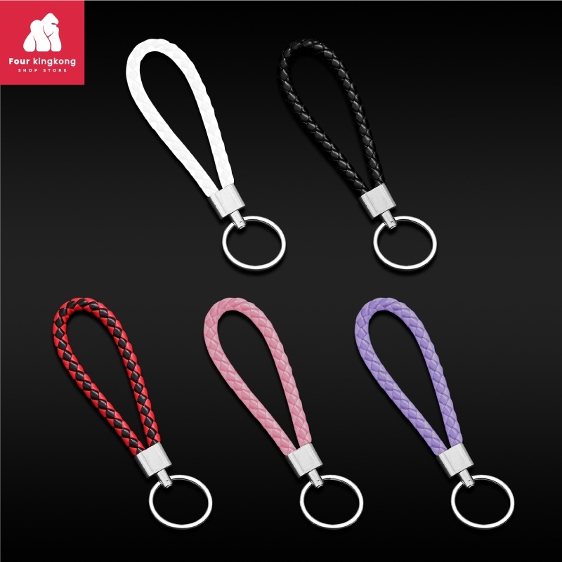 [0324] พวงกุญแจหนังPU (มี 7 สีให้เลือก) พวงกุญแจแฮนด์เมดถักเชือก